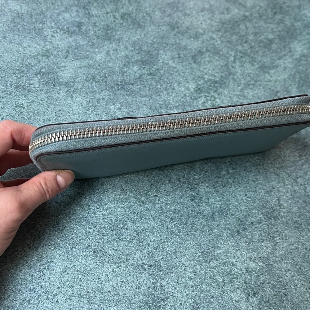 Coach Grey Blue Leather Wallet As Is - Picture 3 of 9